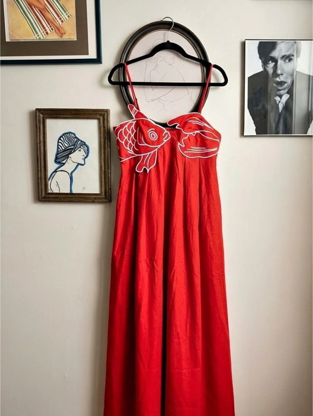 FARM Rio Red Fish Top Maxi Dress Red Maxi Dress